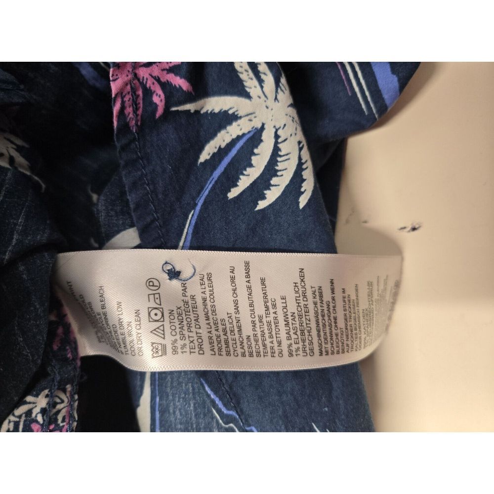 Tommy Bahama Hawaiian Button Up Down Shirt Cotton Blue Palm Trees Large - Picture 7 of 8